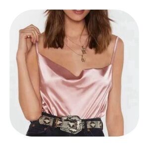 NWT Nasty Gal size 2 satin cowl neck cami